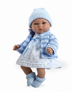 Мягкая кукла из серии Arias Elegance, со звуковым эффектом гуление, в одежде голубого цвета, 28 см. (Arias, Т11081)